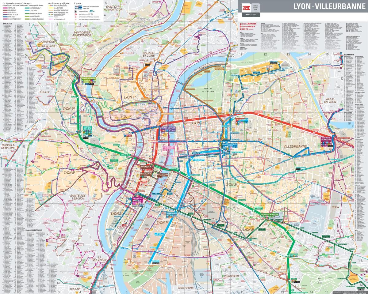 Lyon, frankrike buss kart