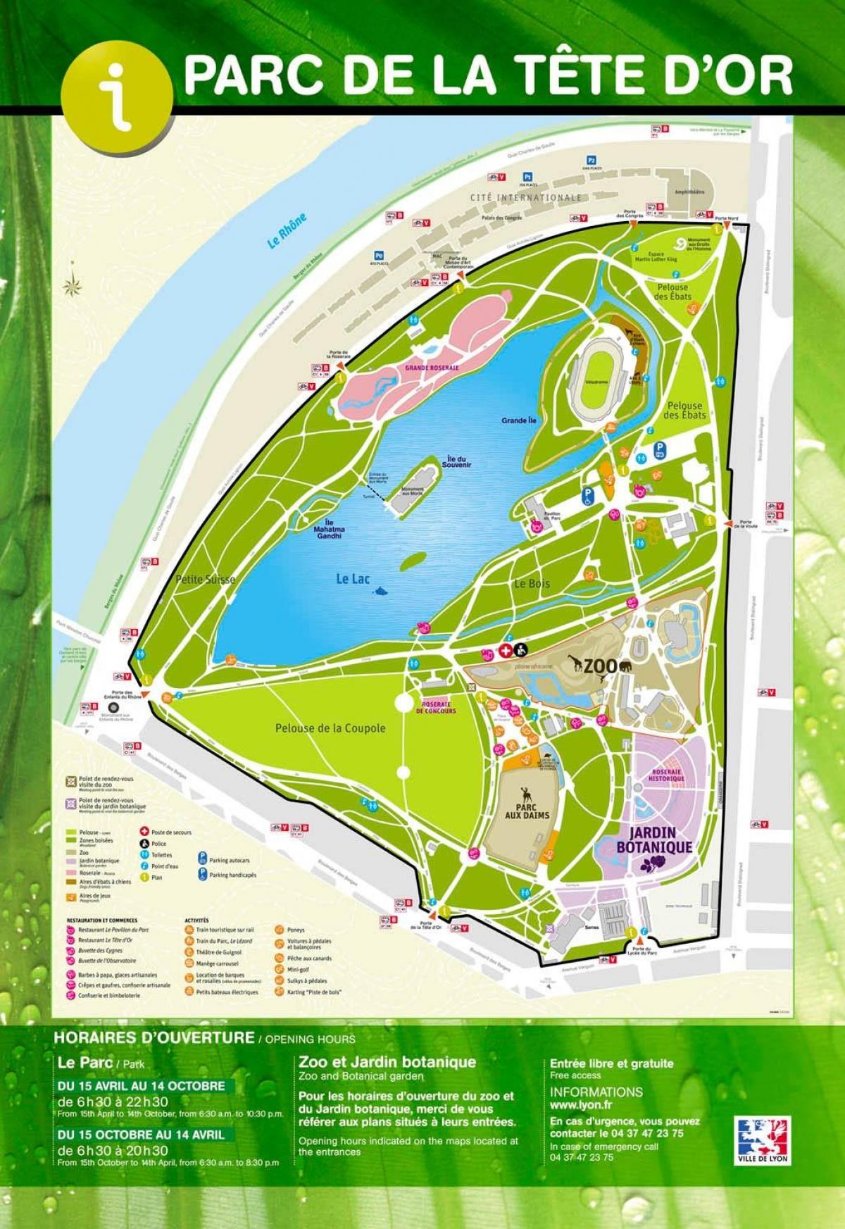 kart av Lyon park