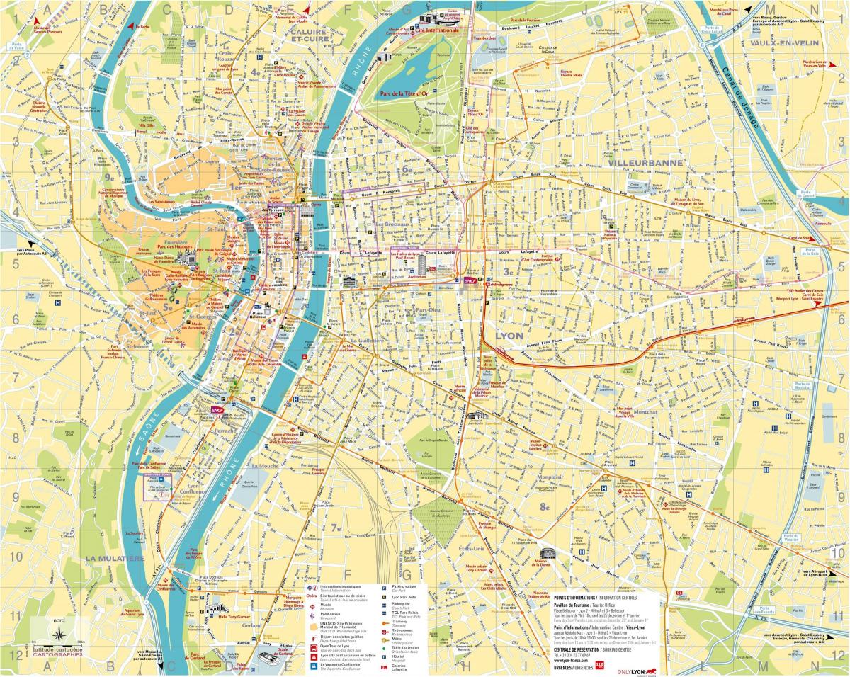 kart over Lyon