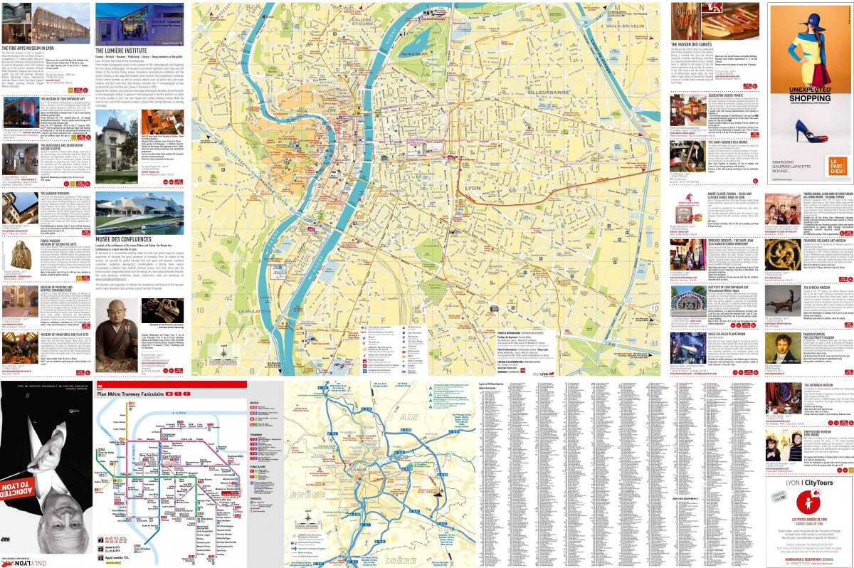 Lyon, frankrike turist kart